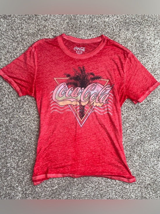 Coca Cola Tops - Coca Cola Graphic Tee Red Retro Palm Tree Logo Shirt Women’s Medium